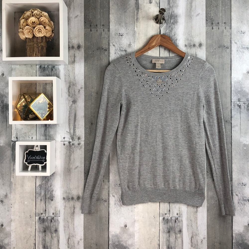 2/$20 LOFT | Embellished Sweater